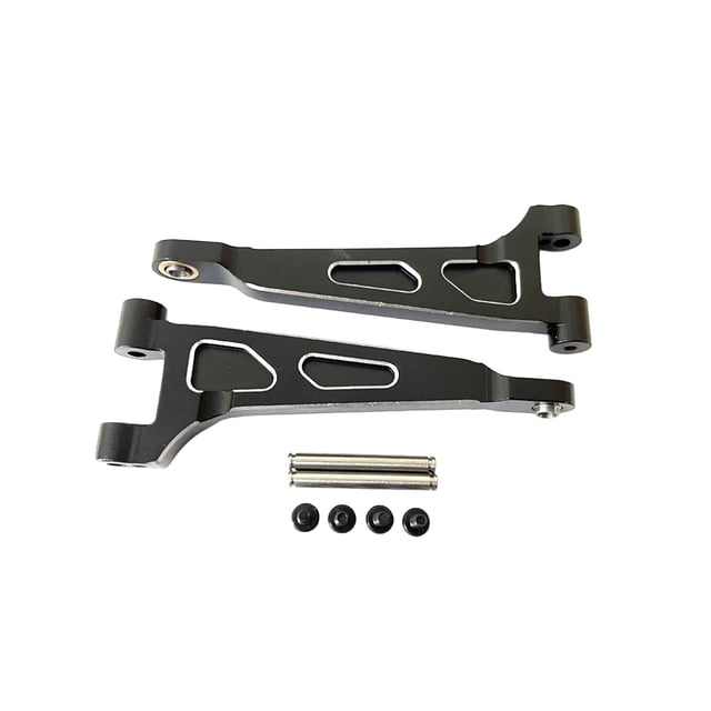 Vogacara Brazos superiores traseros de aluminio para 1/14 MJX Hyper Go 14210 14209 brazos superiores traseros de aluminio de alta resistencia Kits de construcción modelo Negro