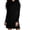 Black, variant on Women's Contrast Striped Casual Pocket Short Sleeve Dress | Loose A-Line Midi Dress for Summer, Daily Wear, Vacation & Beach