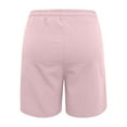 thumbnail image 4 of Shorts for Women Trendy Summer 2025 High Waist Elastic Waistband Breathable Casual Loose Beach Clothing Flowy Shorts with Pockets S-2XL, 4 of 5