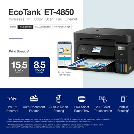 Epson - EcoTank ET-4850 All-in-One Supertank Inkjet Printer
