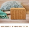 thumbnail image 3 of Decorative Storage Box Imitation Rattan Box for Household Brown Plastic Storage Holder Storage 1Set, 3 of 4