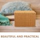 thumbnail image 3 of Decorative Storage Box Imitation Rattan Box for Household Brown Plastic Storage Holder Storage 1Set, 3 of 4
