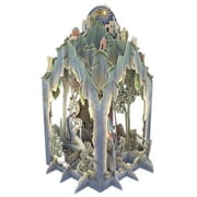 Me & McQ Lantern Shaped Nativity Scene Below Bethlehem Landscape 3D Pop Up Laser Cut Christmas Card