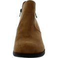 block heel booties brown