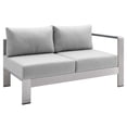 thumbnail image 3 of Modway Shore Sunbrella? Fabric Outdoor Patio Aluminum 4 Piece Sectional Sofa Set in Silver Gray, 3 of 10