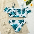 thumbnail image 3 of 2 Piece Girls Bikini Swimwear Beach Swimsuits Sling Bathing Suit Floral Printing Bathing Suits Kids Floral Swimsuit Beach Wear for 7-12T, 3 of 6