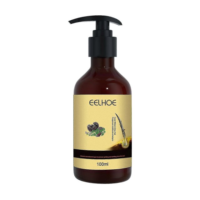 Champú para raíces de flores de vellón, negro brillante, mejora la calidad del cabello, cubre las canas, nutre las raíces del cabello | 3874991838556
