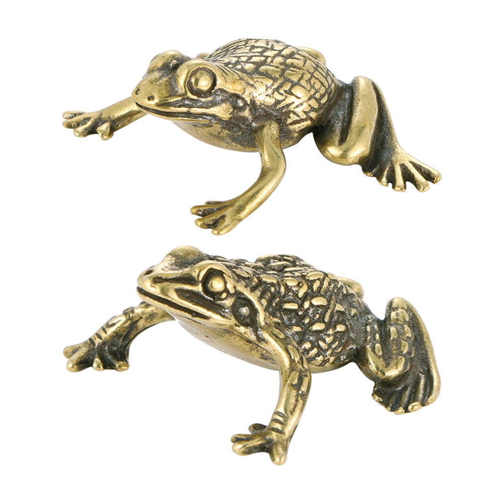 Statue Toad Frogs Figurine Sculpture Money Brass Decor Wealth Animal