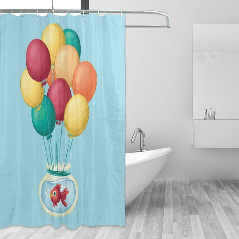 YFYANG Waterproof Bathroom Shower Curtain, Balloon Fish Tank Graffiti  Shower Curtain Set with Hooks, Home Bathroom Tub Decor - 72 "x72", Iron  Hooks - Walmart.com