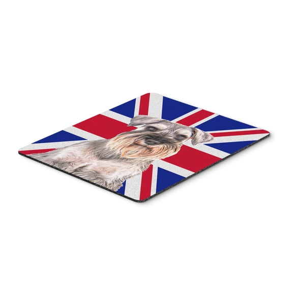 Carolines Treasures KJ1165MP "Schnauzer with English Union Jack British Flag Mouse Pad Hot Pad or Trivet" Large