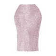 thumbnail image 2 of Falda de lentejuelas Prolriy para mujer, color liso, a juego, de moda, con lentejuelas, ajustada, de cintura alta, de longitud media, faldas para mujer, rosa, XL, 2 of 5