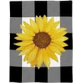 thumbnail image 5 of Sunflower Blanket Super Soft Flannel Fleece Throw Blankets Fall Farm Flower Black White Buffalo Plaid Blanket Lightweight Cozy Warm Fuzzy Plush Microfiber Blankets for Couch Bed Sofa 40x50inch, 5 of 6