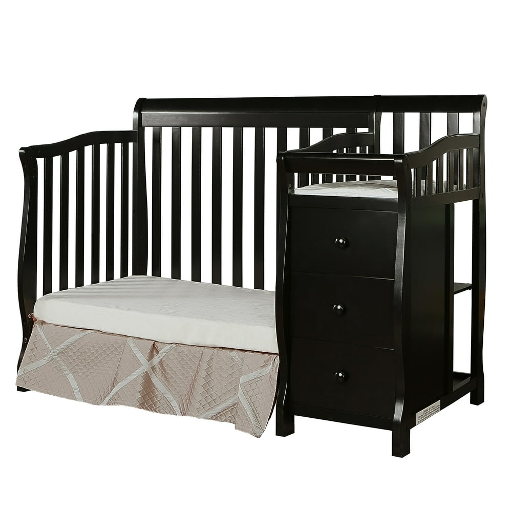 Dream On Me Jayden 4in1 Convertible Mini Crib and Changer, Black