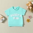 thumbnail image 4 of SUXIAN Girls Boys Letter Print Summer Short Sleeve T Shirt Sports Short Pants Two Piece Outfit Sets Blue 18M, 4 of 9