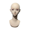 thumbnail image 4 of Cabeza de maniquí realista con hombro, peluca para maniquí multiusos, modelo de exhibición de peluca para postizos de bufanda, fabricación de pelucas, 4 of 8