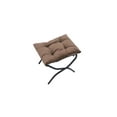 thumbnail image 5 of Living Room Chairs Modern Cotton Fabric Lazy Chair, Accent Contemporary Lounge Chair, Single Steel Frame Leisure Sofa Chair with Armrests and A Side Pocket (Brown ), 5 of 9