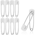 thumbnail image 1 of 10 pcs Cloth Diaper Pins Stainless Steel Traditional Safety Pin (White), 1 of 7
