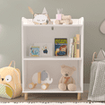 thumbnail image 2 of Pouseayar Kids 3-Tier Bookcase, Storage Book Shelf, Toy Organizer for Children's Room, Playroom, White, 2 of 7