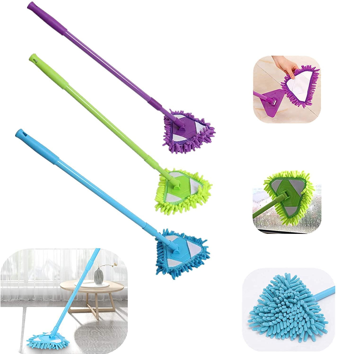 180? Rotatable Mop No Dead Angle Cleaning Duster Tools Telescopic Rod Housework Cleaning Mop