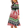 thumbnail image 2 of FKELYI Christmas Snowflake Women Dresses Stretchy Formal Christmas Dresses for Women Comfortable Women Long Sleeve Dress to Look Thin Sized 3XL, 2 of 4