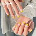 thumbnail image 1 of Fofosbeauty 24pcs Press on False Nails, Square Fake Nails, Yellow French Lucency, 1 of 8