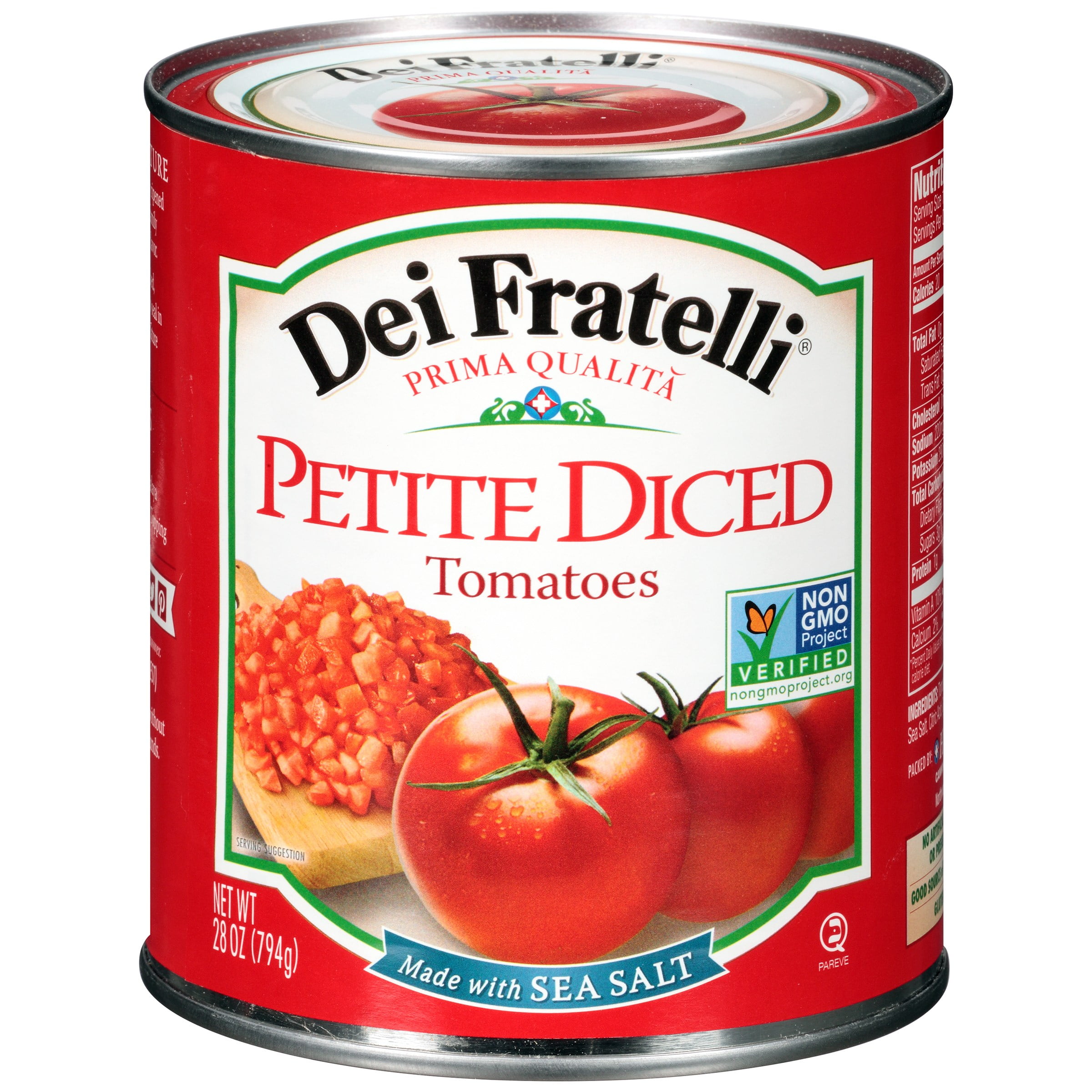 Dei Fratelli Seasoned Diced Tomatoes - 28 Oz Cans (Pack Of 12), Vine-Ripened, Non-GMO, Gluten-Free