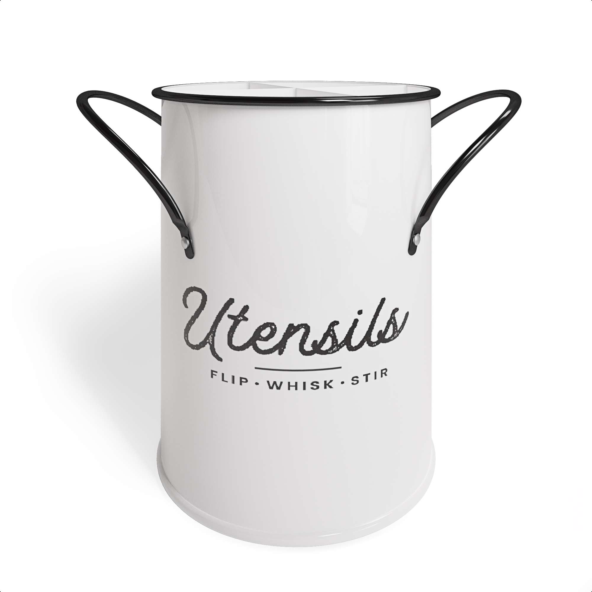 Barnyard Designs Metal White Kitchen Utensil Holder for Countertop