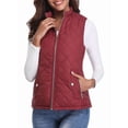 thumbnail image 2 of Chaleco Acolchado con Cuello Alto, Cremallera y Bolsillos para Mujer Rojo Vino XXL, 2 of 10