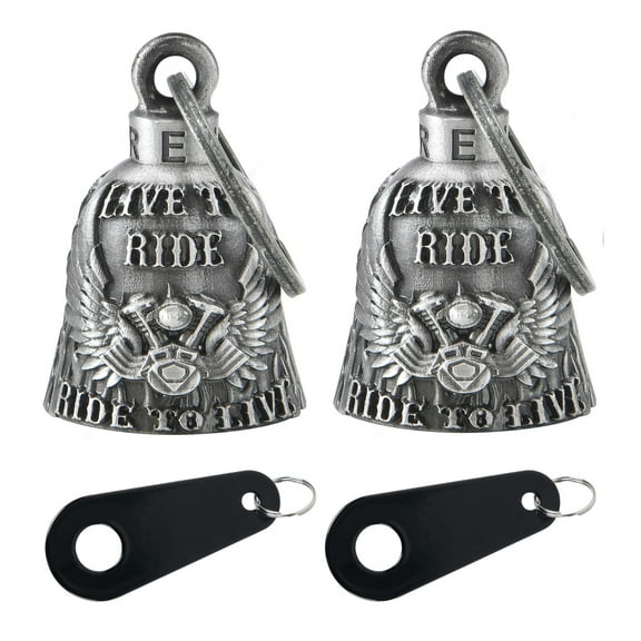 Dream Apparel 【2Pack】Motorcycle Bells for Biker Good Luck Riding Bells with Hanger Motorcycle Accessory or Keychain for Luck
