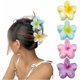 thumbnail image 1 of 4pcs Flower Hair Claw Clip,Hawaiian Flower Hair Claw Clips,Non-slip Hibiscus Hair Clip(1 set), 1 of 5