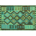 thumbnail image 1 of Ahgly Company Machine Washable Indoor Rectangle Oriental Turquoise Blue Traditional Area Rugs, 2' x 5', 1 of 4