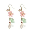 thumbnail image 2 of soumake 1 Pair Ladies Super Fairy Cherry Petal Tassel Flower Long Earrings, 2 of 7