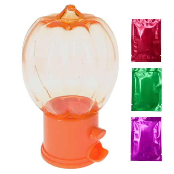 Halloween Pumpkin-Shaped Plastic Candy Dispenser, 6.5-in. Gumball Mini Vending Machine Sweets Container Home Office Halloween Fall Autumn Party Treats Decor with Bonus Snoep in Beperkte Oplage