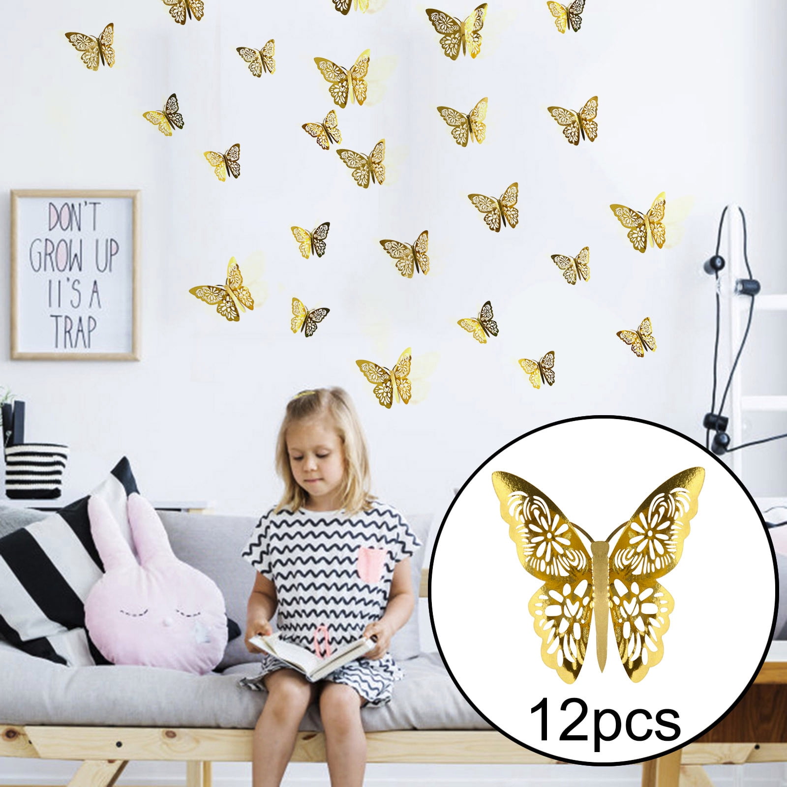 3D Hollow Butterfly Wall Stickers Home Decor Cardboard Butterfly Wall Stickers house decorations living room