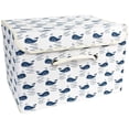 thumbnail image 1 of Cesta de almacenamiento plegable de gran capacidad con forma de ballena, con asa en forma de cubo, compartimento de tela de algodón con tapas (estilo 2), 1 of 5