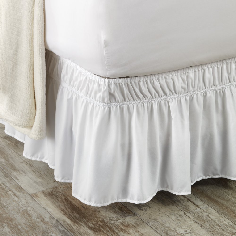 Easy Wrap Around Draped Microfiber Mattress Bed Skirt Twin/Full