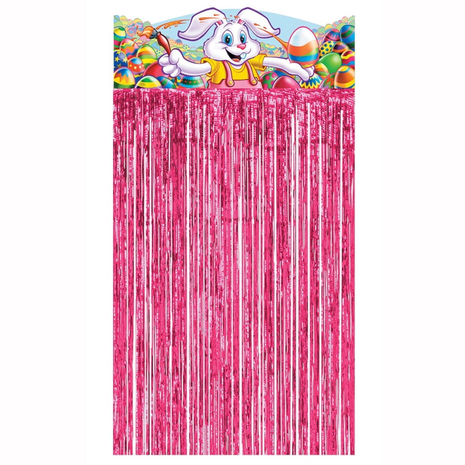 Club Pack of 12 Easter Bunny Character Metallic Curtain Decorations 4.5