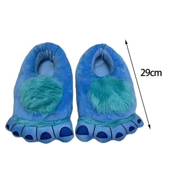Novedosas pantuflas peludas de suela deslizante para mujer, cómodas, divertidas, suaves, para el hogar, zapatos de invierno para Azul Fernando