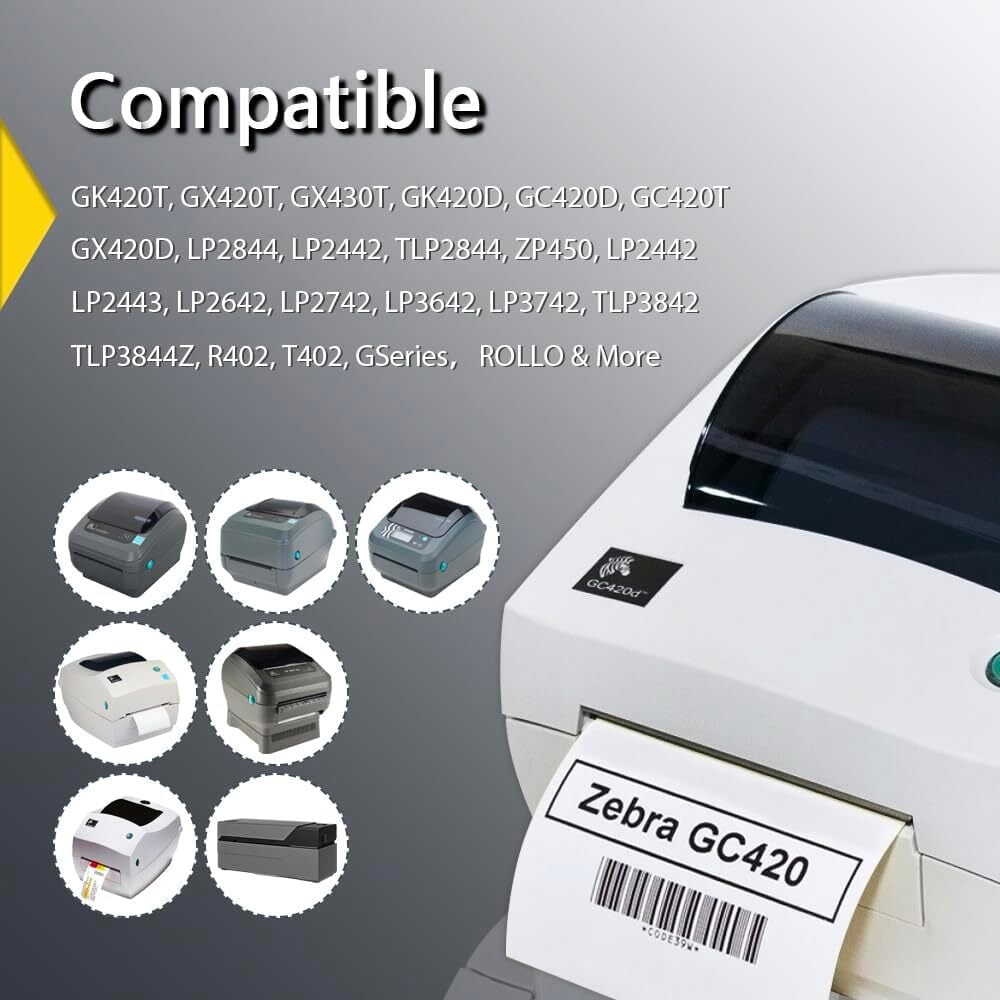 SJPACK 5 Rolls 4" x 2" Direct Thermal Shipping Labels, Blank Barcodes Address UPC Stickers, Compatible with Rollo & Zebra, 750 Labels per Roll