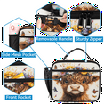 thumbnail image 3 of Herdesigns Highland Cow Large Backpack Set with Lunch Box Lightweight Water Resistant Travel Laptop Backpacks Casual Daypacks for Women Men, Funny, 3 of 8