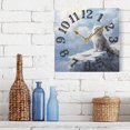 thumbnail image 6 of White Cat Iceberg Clouds Wall Clock Square Silent Non Ticking Battery Operated Clock for Home Bathroom Kitchen Bedroom Living Room, 6 of 8