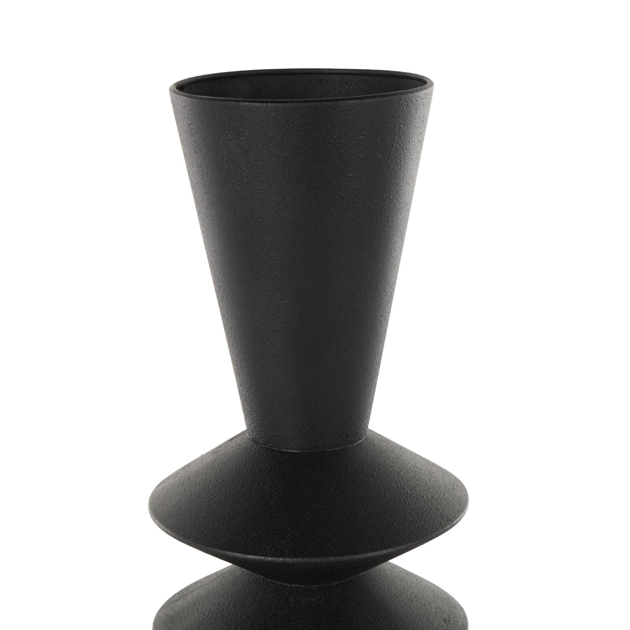 DecMode 23" Art Deco Fluted Black Metal Vase