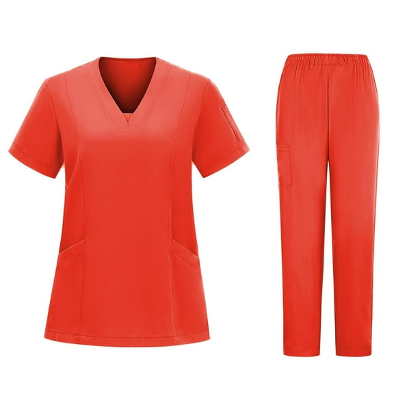 Xuyuer Women's Short Sleeve Medical Scrub Set - Clinic Workwear Uniform, Pants for Women
