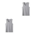 thumbnail image 4 of Sonducket Camiseta térmica de capa Base de invierno para correr, chaleco cálido para ejercicio, ropa interior sin mangas de diseño Simple de Blanco Gris O-cuello 2Conjunto, 4 of 6