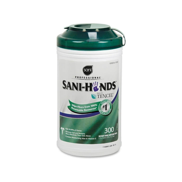 Hands Instant Sanitizing Wipes, 7.5 x 5, 300/Canister, 6/Carton Hands Instant Sanitizing Wipes, 7.5 x 5, 300/Canister, 6/Carton