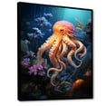 thumbnail image 2 of Designart "Pop Art Impression Of An Octopus" Octopus/Squid Floater Framed Canvas Wall Art, 2 of 5