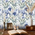 thumbnail image 2 of Chinoiserie Peel and Stick Wallpaper Delicate Floral Dragonflies Soft Blue Tones Wall Mural 23.6in x 9.8ft Self Adhesive Removable Wall Paper Floral Contact Paper for Bedroom Walls Cabinet Locker, 2 of 8