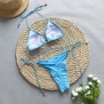 thumbnail image 3 of Traje baño dividido piezas para mujer Traje baño Conjunto bikinis flores 3D, 3 of 5