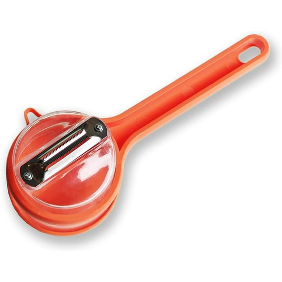 Fruit Peeler with Container, 2-in-1 Peeling Knife with Storage Box, Dual-Sided Stainless Steel Blade for Efficient Vegetable & Fruit Peeling, Easy Clean Kitchen Peeler