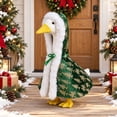 thumbnail image 3 of Winter Poetry Upgrade Christmas Gold Foil Velvet Hooded Cloak Outfit for 23in Geese, Luxury Holiday Porch Goose Costume, 3 of 7